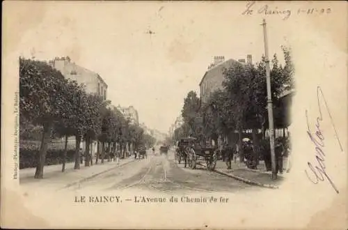 Ak Le Raincy Seine Saint Denis, Historisches Straßenbild, Wohnhäuser, Bäume, Pferdewagen