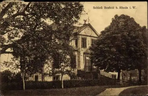 Ak Rheda Wiedenbrück in Westfalen, Schloß Bosfeld,  Architektur, Baum, Garten