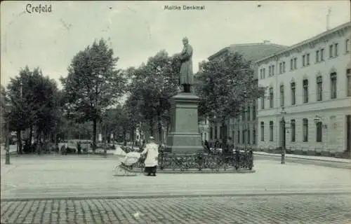 Ak Krefeld am Niederrhein, Moltkedenkmal