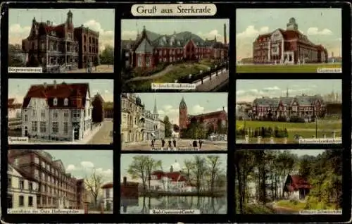 Ak Sterkrade Oberhausen im Ruhrgebiet, Bürgermeisteramt, Sparkasse, Gymnasium, Krankenhaus