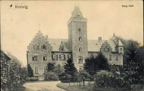 Ak Kettwig Essen im Ruhrgebiet, Burg Oeft, schöne Architektur, Natur um das Schloss, r Stil