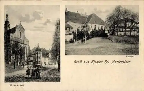 Ak Panschwitz Kuckau Oberlausitz, Kloster St. Marienstern, Kirche, Abtei, Propstei