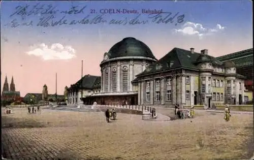Ak Deutz Köln am Rhein, Bahnhof