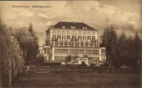 Ak Rottmannshöhe Berg am Starnberger See, Exerzitienhaus, große Gebäudeansicht, Natur,  
