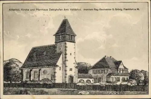 Künstler Ak Dettighofen in Baden-Württemberg, Altkatholische Kirche, Pfarrhaus