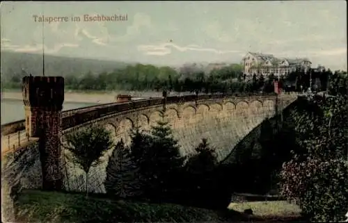 Ak Remscheid im Bergischen Land, Talsperre im Eschbachtal,  Brücke, Hotel-Restaurant