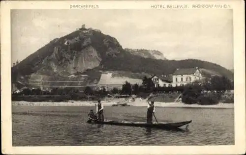 Ak Rhöndorf Bad Honnef am Rhein, Hotel Bellevue, Drachenfels