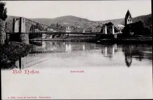Ak Bad Nassau an der Lahn, Kettenbrücke