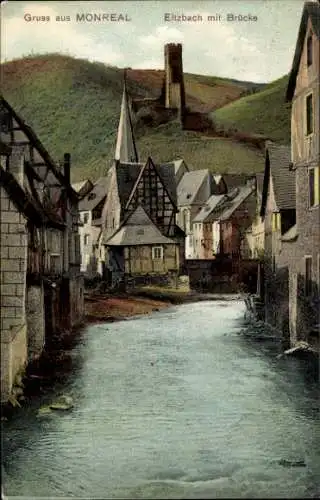 Ak Monreal in der Eifel,  Eltzbach mit Brücke,  Architektur