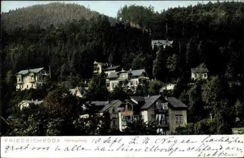 Ak Friedrichroda im Thüringer Wald,  mit Häusern, Wald, freundlicher Gruß