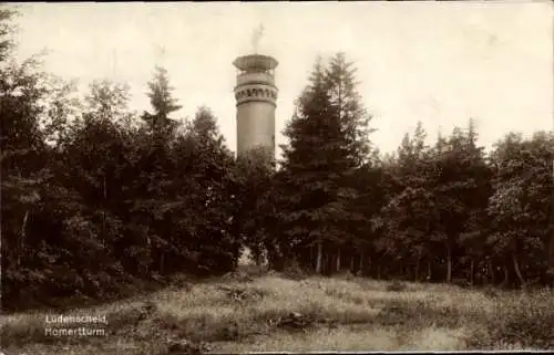 Ak Homert Lüdenscheid im Märkischen Kreis, Homertturm, Wald, Turm im Hintergrund,  Ansicht
