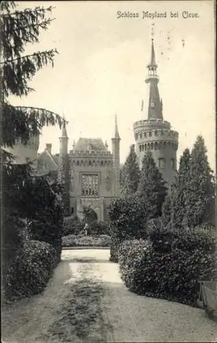 Ak Moyland Bedburg Hau am Niederrhein, Schloss Moyland, Schloss Moyland, s Gebäude, Gartenanlagen