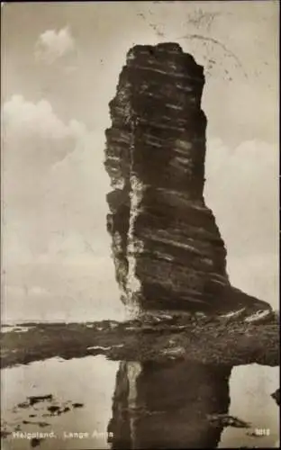 Ak Nordseeinsel Helgoland, Lange Anna, Felsen, schwarz-weiß, Meeresansicht