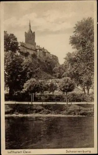 Ak Bad Cleve Kleve am Niederrhein, Luftkurort  Schwanenburg,  Architektur, Natur, Wasser
