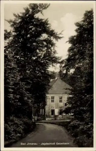 Ak Ilmenau Thüringen, Jagdhaus Gabelbach, Kulturbundheim, Goethestätte, erbaut 1783