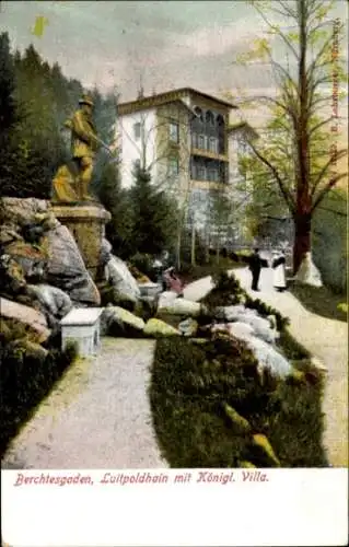 Ak Berchtesgaden Oberbayern, Gotzenalm, Luitpoldhain, Königliche Villa