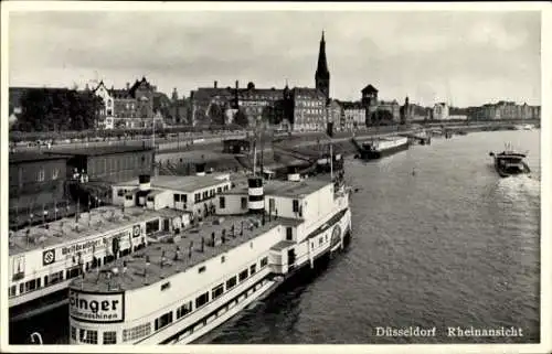 Ak Düsseldorf am Rhein, Große Ausstellung GeSoLei 1926, Düsseldorf Rheinansicht, Schiffe auf dem 