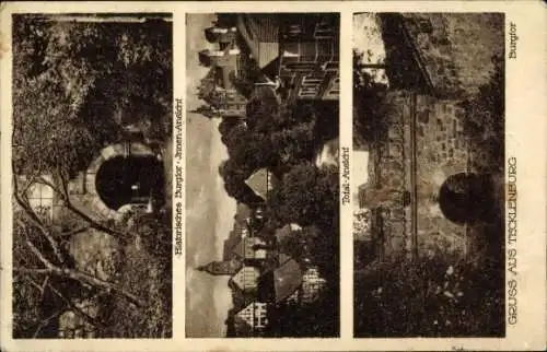 Ak Tecklenburg in Westfalen, Historisches Burgfor, Ansicht, Gruss aus Tecklenburg