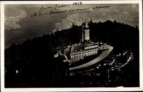 Ak Baden Baden am Schwarzwald, Fliegeraufnahme, Merkur-Berghotel und Restaurant