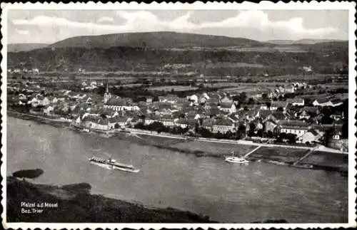 Ak Pfalzel Trier an der Mosel, Landschaftsansicht, Mosel mit Schiffen, Häuser, Berge