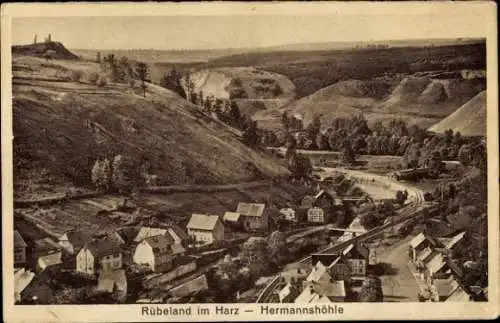 Ak Rübeland Oberharz am Brocken, Berglandschaft, Stadtansicht, Hermannshöhle,  