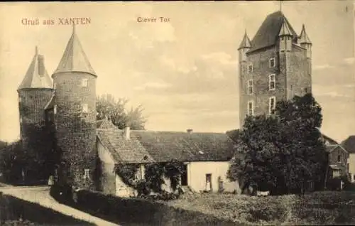 Ak Xanten am Niederrhein, Clever Tor,  Architektur, alte Mauern, Türme