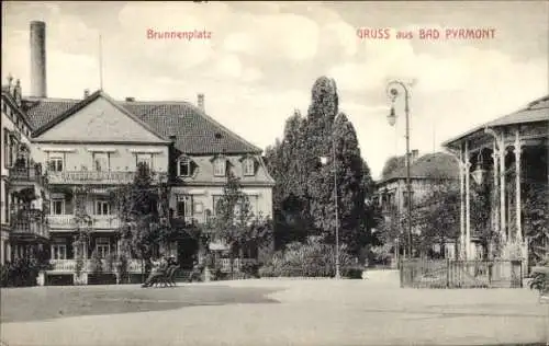 Ak Baarsen Bad Pyrmont, Brunnenplatz, Gruß aus Bad Pyrmont