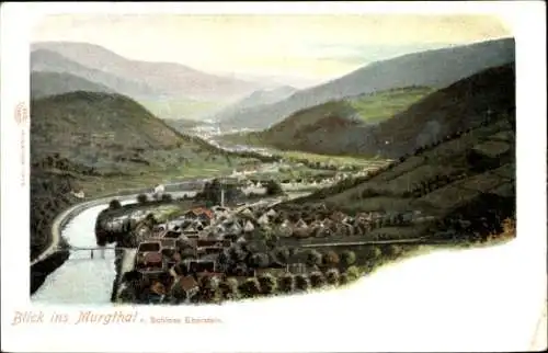 Ak Gernsbach im Murgtal Baden Württemberg, Blick vom Schloss Eberstein