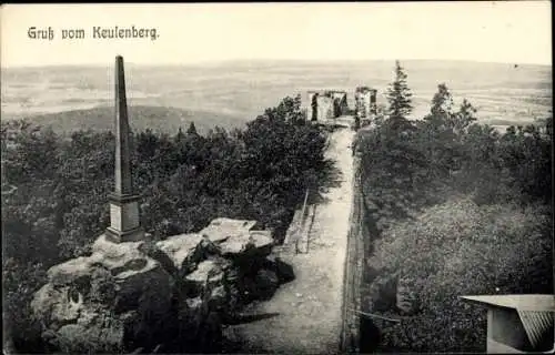Ak Oberlichtenau Pulsnitz in Sachsen, Keulenberg, Blick vom  Obelisk, Ruinen, Waldlandschaft