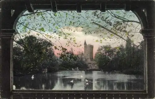 Ak Frankfurt am Main, Zoologischer Garten, Blick aus dem Musiktempel