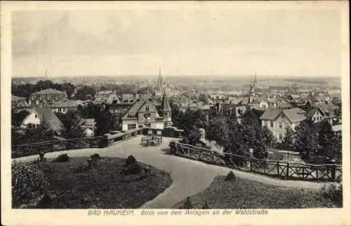 Ak Bad Nauheim in Hessen, Aussicht auf  Gebäude und Landschaft, Waldstraße