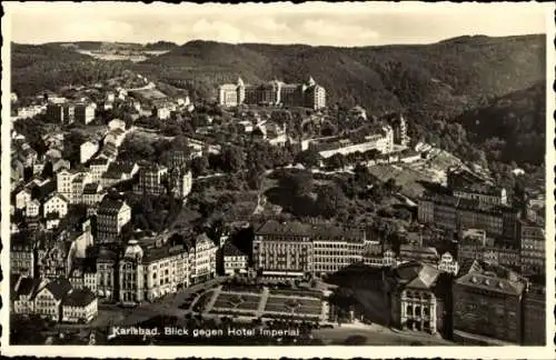 Ak Karlovy Vary Karlsbad Stadt, Blick gegen Hotel Imperial