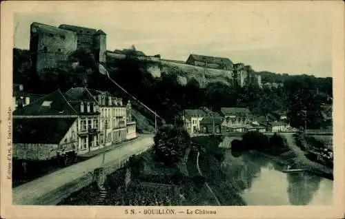 Ak Bouillon Ardennes, Burg von  Häuser am Fluss, Landschaft,  Atmosphäre