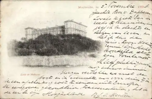 Ak Marseille Bouches du Rhône, Ecole de Médecine,  Landschaft, Brief vom 5. November 1898