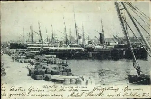Ak Marseille Bouches du Rhône, Quai des Forges