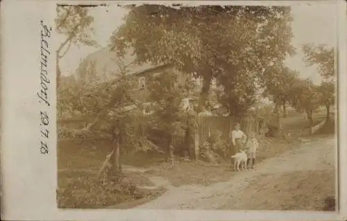 Foto Ak Belmsdorf Bischofswerda in Sachsen, Kinder, Straße