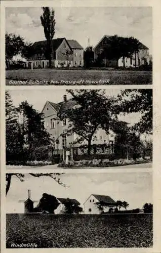 Ak Bolbritz Bautzen in der Lausitz, Gasthof Traugott Nowotnik, Schule, Windmühle