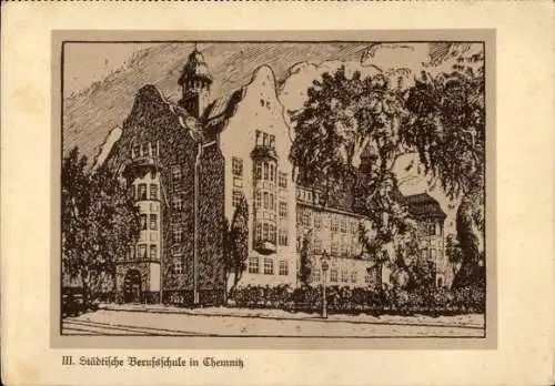 Ak Chemnitz in Sachsen, III. Städtische Berufsschule