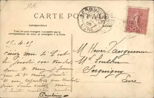 Ak La Croix St Leufroy Eure, La Rue Grande