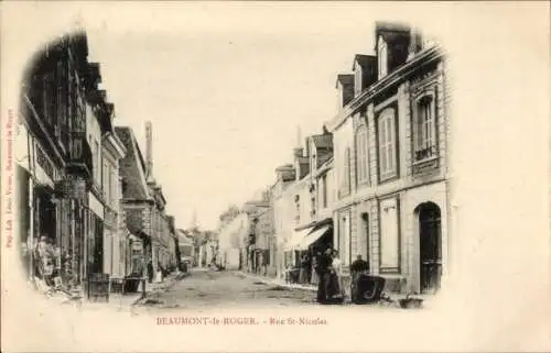 Ak Beaumont le Roger Eure, Rue Saint Nicolas