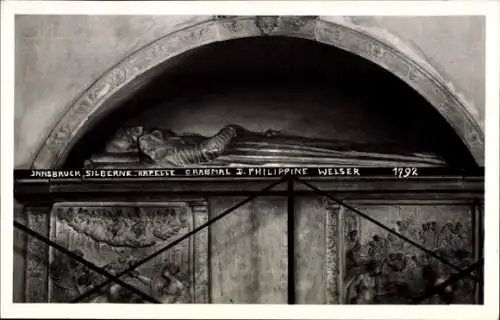 Ak Innsbruck Tirol, Patscherkofel, Silberne Kapelle, Philippine Welser, Grabmal, 1992