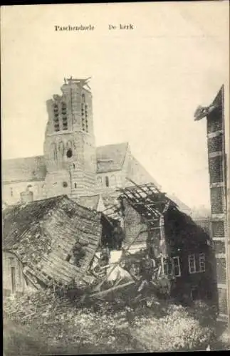 Ak Paschendaele Passendale Westflandern, Kirche, Zerstörung, Ruinen, s Bild