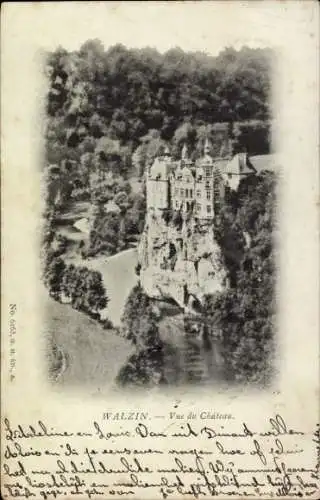 Ak Walzin Dinant Wallonien Namur, Schloss  Fluss, Wald,  Architektur
