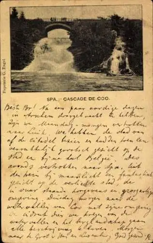 Ak Lüttich Wallonien Belgien, Wasserfälle, Landschaft,  aus Spa, Belgien