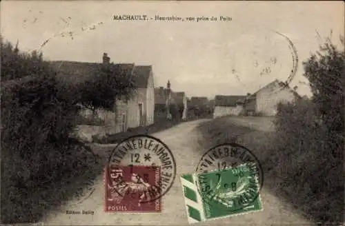 Ak Machault Ardennes, Vorschau von Heurtebise, ländliche Szene, Poststempel, zwei Briefmarken