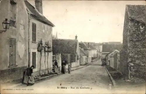 Ak Saint Méry Seine et Marne, Rue du Gatinais