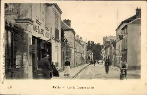 Ak Esbly Seine et Marne, Rue du Chemin de fer
