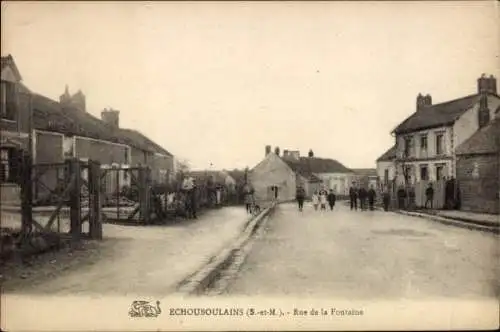 Ak Échouboulains Seine et Marne, Château de Boulains,  Rue de la Fontaine, Straßenszene, Architek