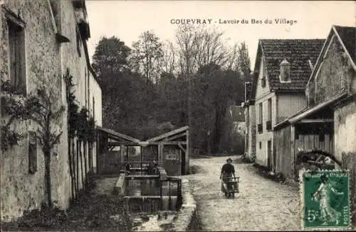 Ak Coupvray Seine et Marne, Lavoir du Bas du Village