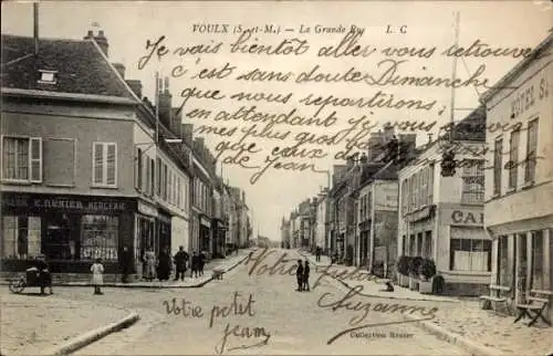 Ak Voulx Seine et Marne, Grande Rue